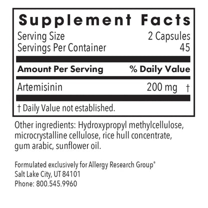 Artemisinin 100 mg - 90 vegetarian capsules by Allergy Research