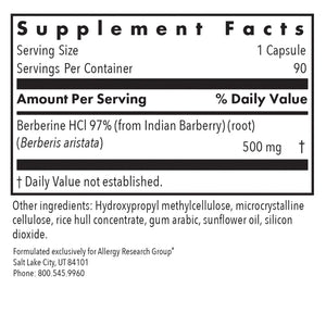 Buy Allergy Research Group Berberine 500 - 90 vegcaps