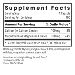 Allergy Research Group Calcium Magnesium Citrate - 100 caps