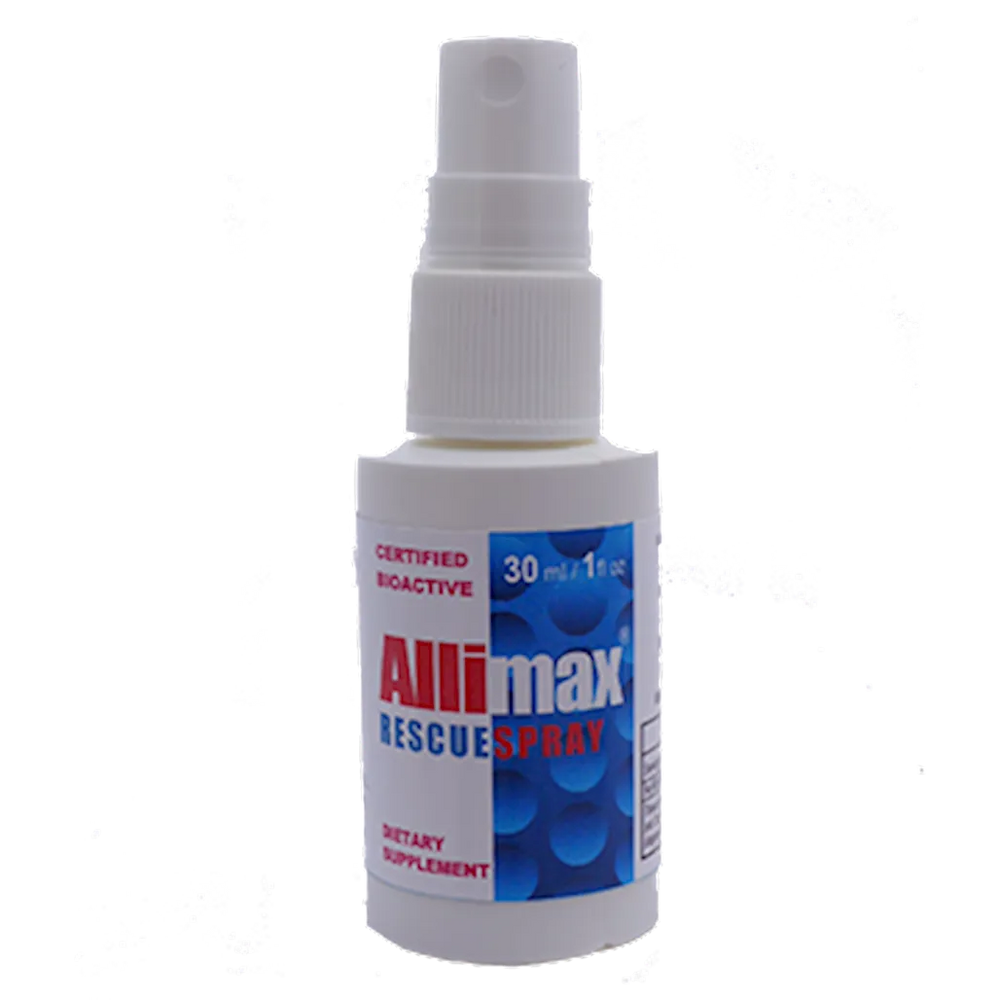 Allimax Rescue Spray bottle – stabilized allicin garlic spray for immune and throat support