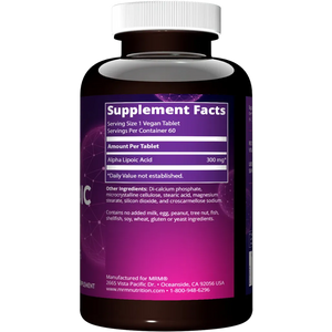 Alpha Lipoic Acid 300 mg Metabolic Response Modifier Supplement Facts