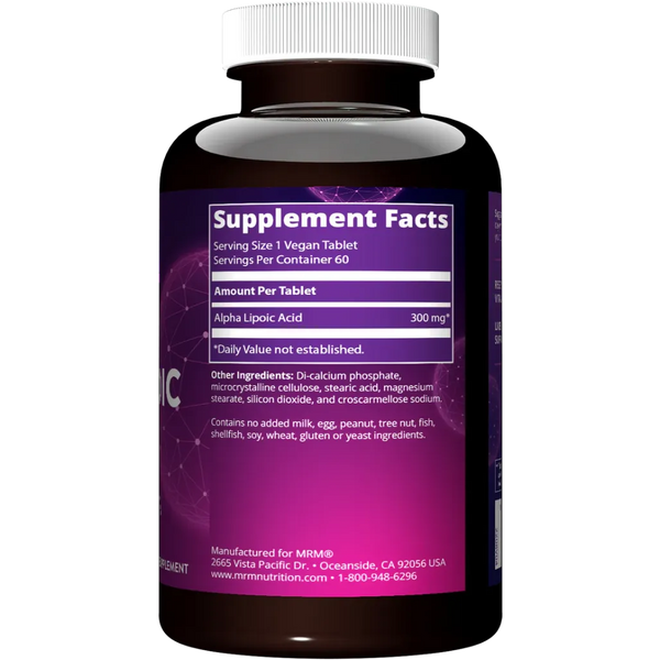 Alpha Lipoic Acid 300 mg Metabolic Response Modifier Supplement Facts