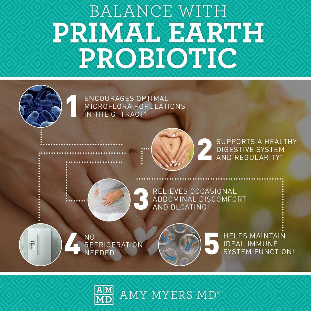 Primal Earth Probiotic Amy Myers MD | Supports digestive health and Relieves abdominal discomfort and bloating