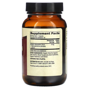 Dr. Mercola Astaxanthin 4 mg Per Capsule Dietary Supplement, 90 Capsulels