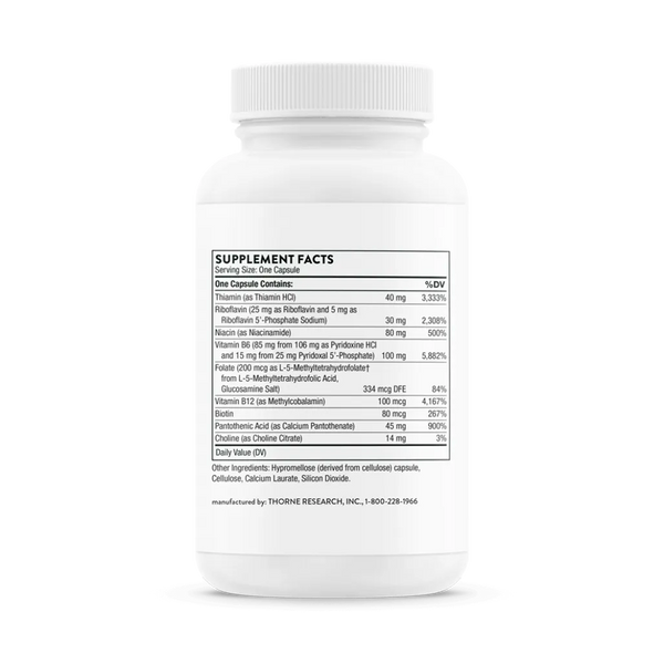 Thorne B-Complex #6 NSF 60 caps supplement facts