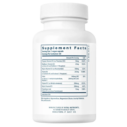 Ingredients of B6 + B-Complex Dietary Supplement - Folate, Vitamin B12, Pantothenic Acid