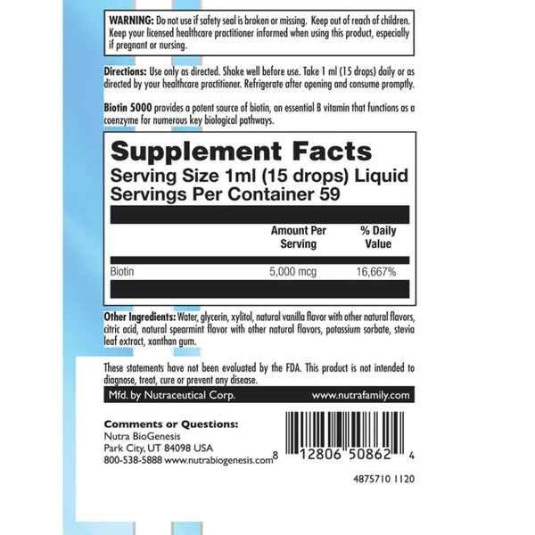 Shop for Nutra Biogenesis' Biotin 5000 