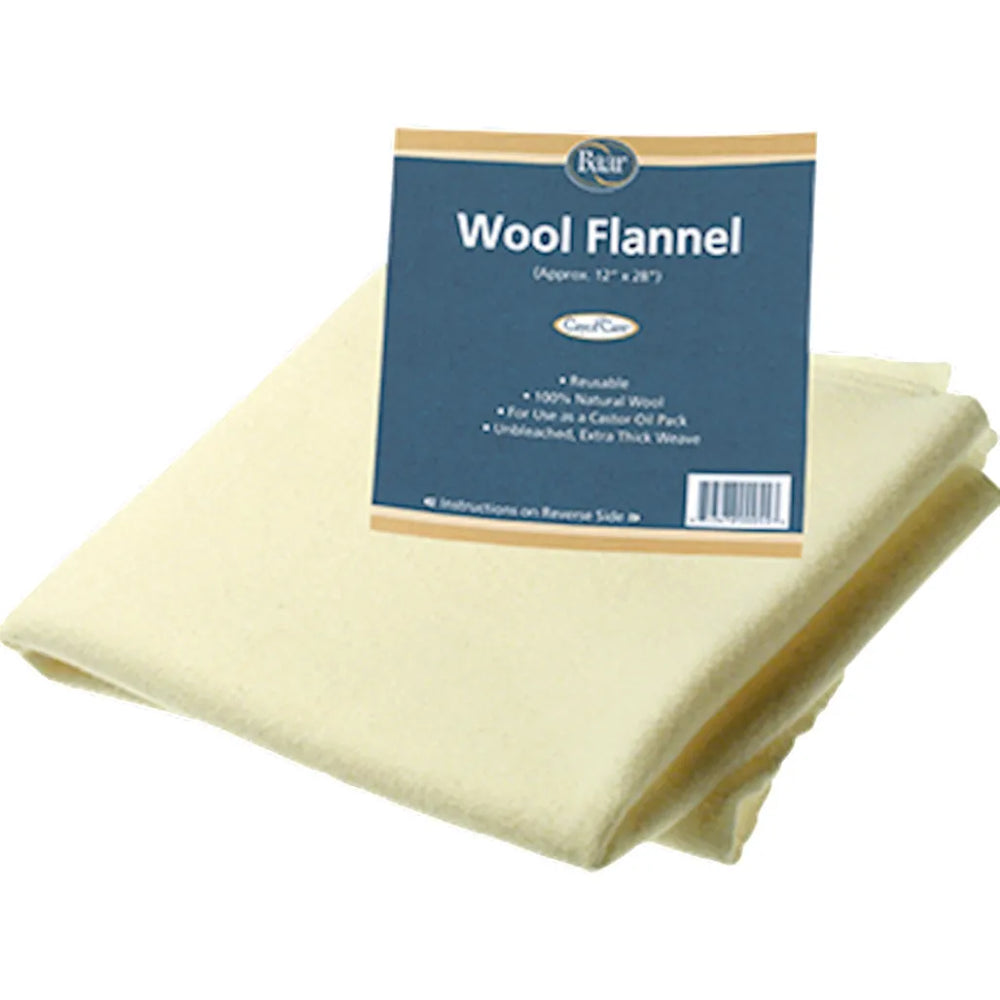 Baar Products Wool Flannel for Castor Oil Packs - Used as an Emollient and Skin Softener
