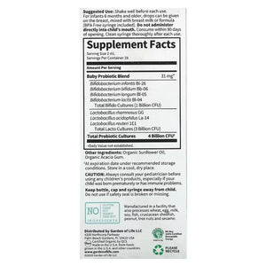 Baby Probiotic 4 Billion CFU 1.9 fl oz Garden of life