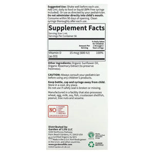 Baby Vitamin D3 Liquid Garden of life