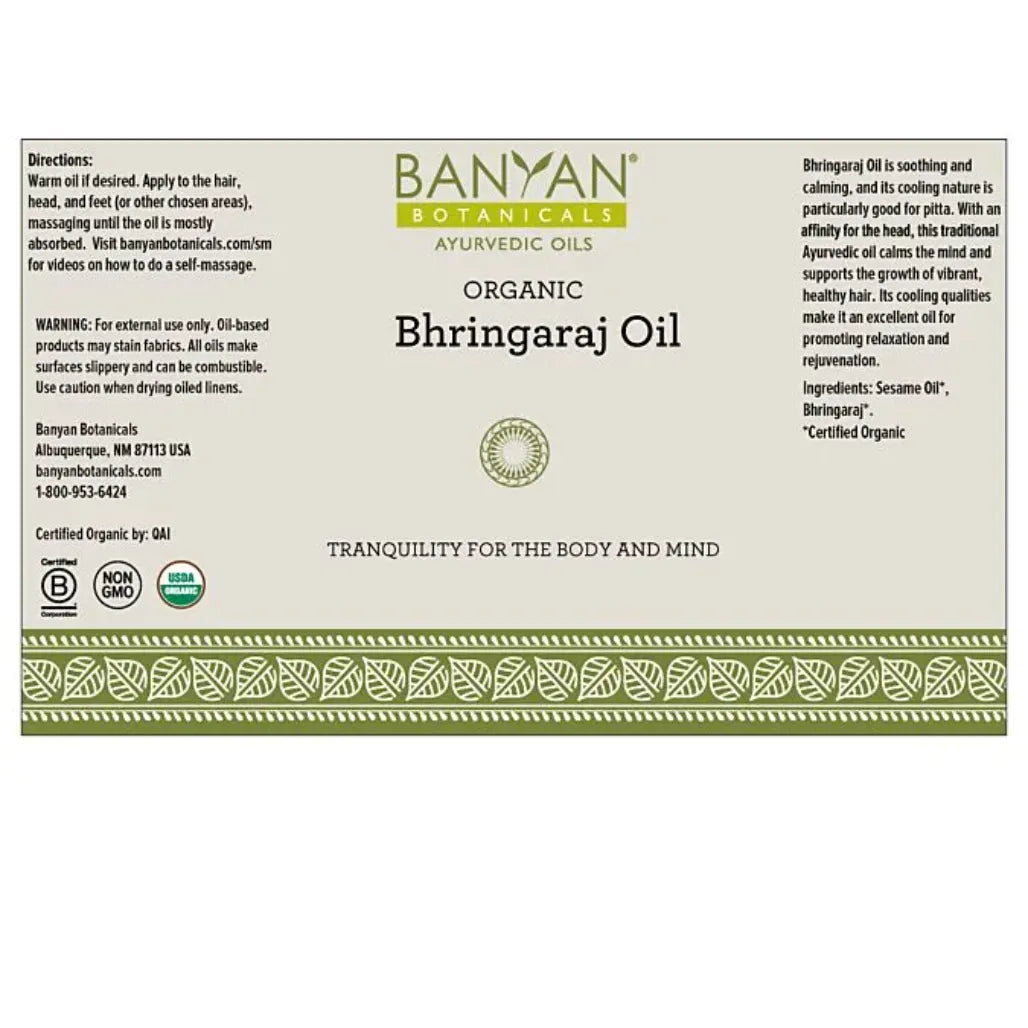 Bhringaraj Oil, Organic 12 oz Banyan Botanicals