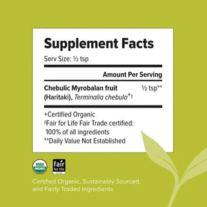 Haritaki Fruit Powder, Organic 1 lb Banyan Botanicals