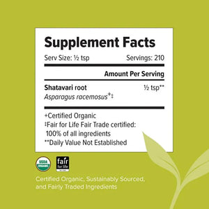 Shatavari Root Powder, Organic 1 lb Banyan Botanicals