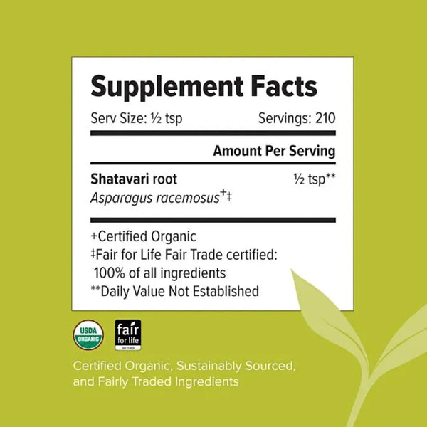 Shatavari Root Powder, Organic 1 lb Banyan Botanicals