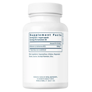 Ingredients of Berberine 500 mg Dietary Supplement - Berberine HCL 500mg