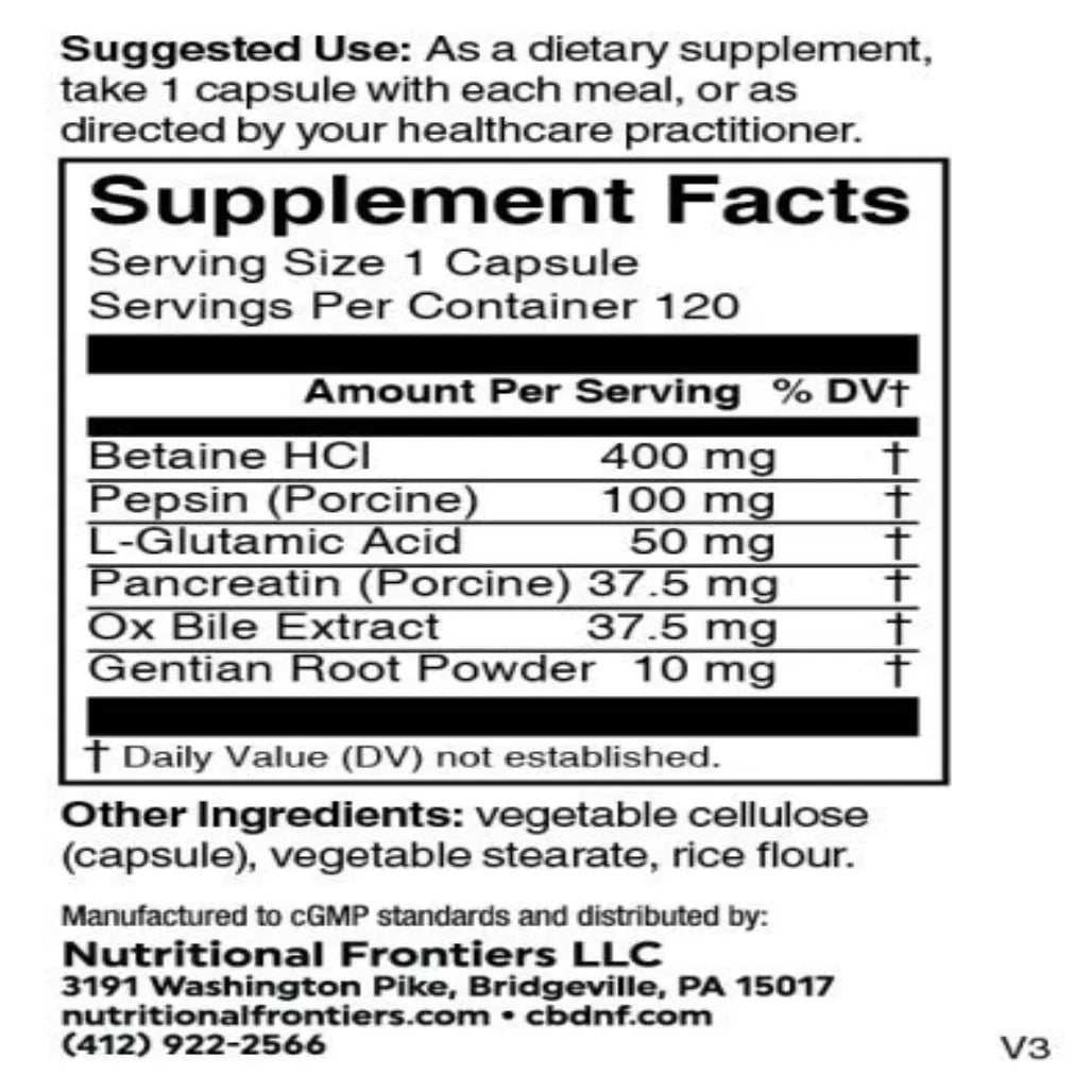 BetaZyme 120 vegcaps Nutritional Frontiers - Supplement Ingredients