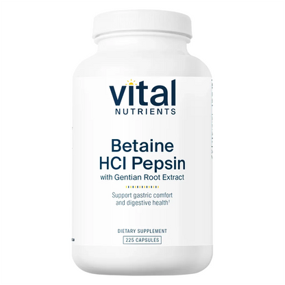 Vital Nutrients Betaine HCL Pepsin and Gentian Root Extract - Promotes Protein Digestion