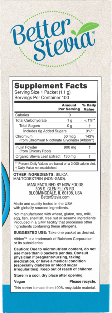 BetterStevia Balance with Chromium & Inulin