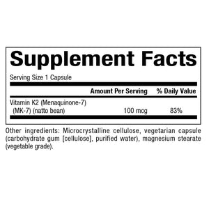 Vitamin K2 100mcg Bioclinic Naturals