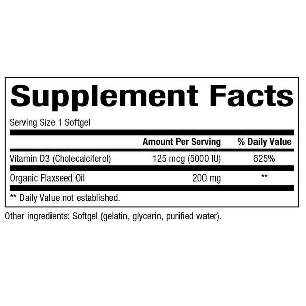 Vitamin D3 5000IU Bioclinic Naturals