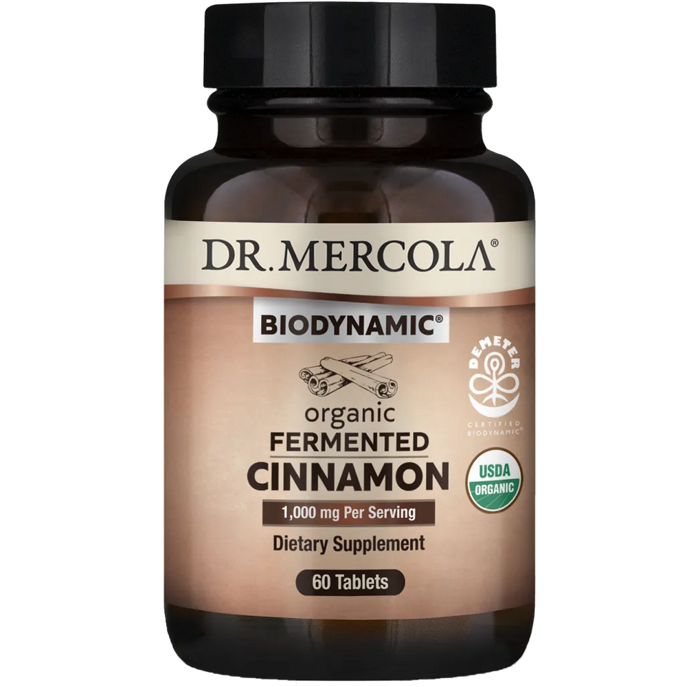 Dr. Mercola High Qulaity Biodynamic Organic Fermented Cinnamon Dietary Supplement 60 Tablets for Overall Wellbeing. 