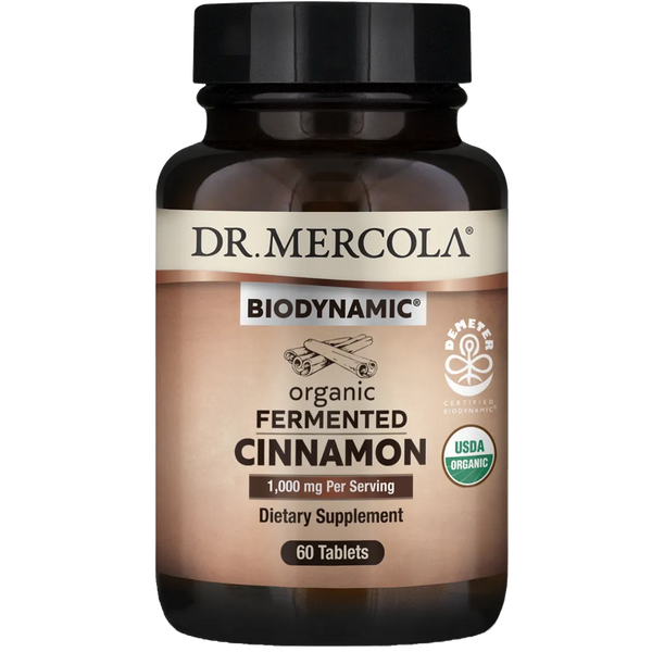 Dr. Mercola High Qulaity Biodynamic Organic Fermented Cinnamon Dietary Supplement 60 Tablets for Overall Wellbeing. 