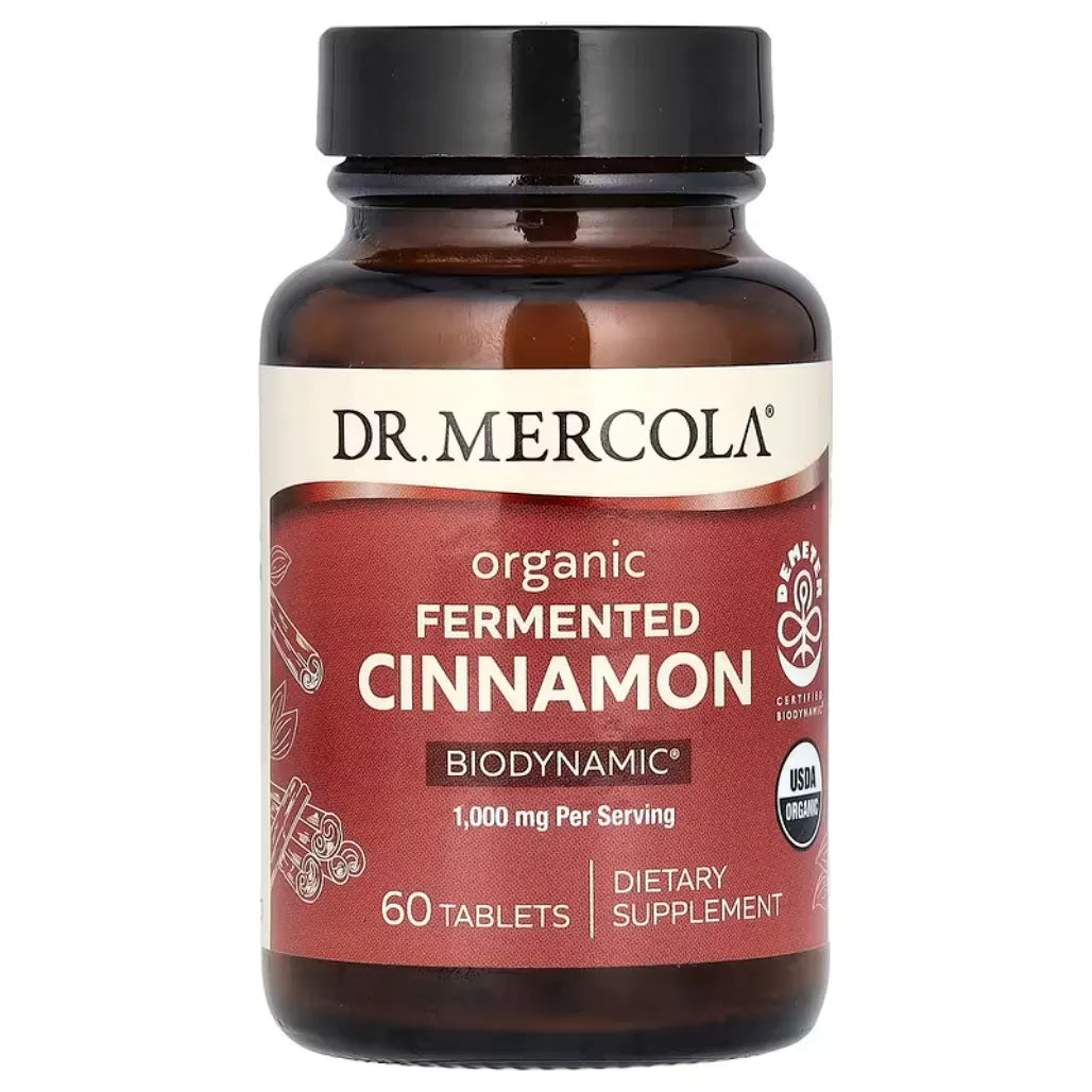 Dr. Mercola High Qulaity Biodynamic Organic Fermented Cinnamon Dietary Supplement 60 Tablets for Overall Wellbeing. 