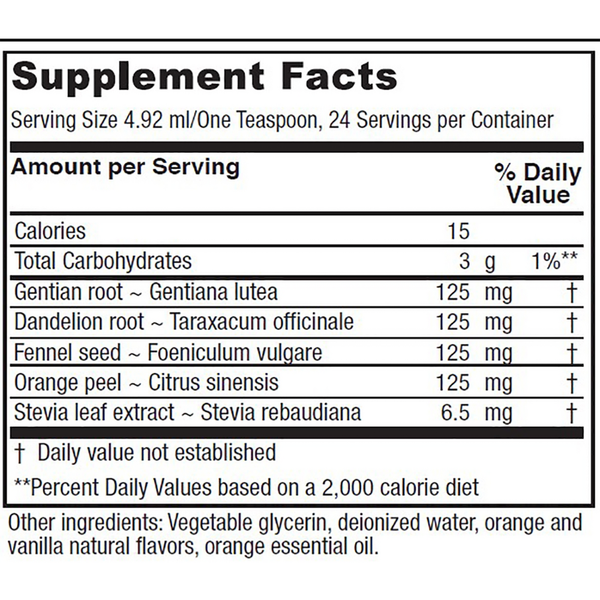 Bitters Tonic Vanilla Orange Digestive Support