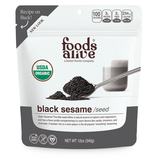Black Sesame Seeds Organic by Foods Alive at Nutriessential.com