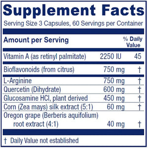 Ingredients or supplement facts of Bladder Ease Vitanica