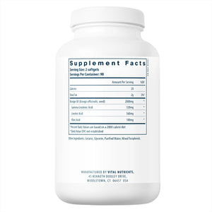 Ingredients of Borage Oil 1000mg Dietary Supplement - Calories, Saturated Fat, Borage Seed Oil, GLA