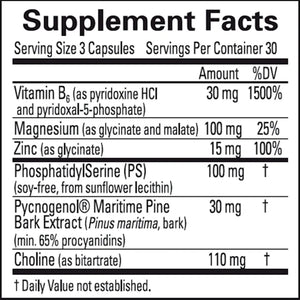 BrainMD Supplement facts of Attention Support mood supplement facts 