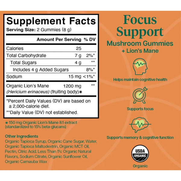 CW Focus Support Lion's Mane Gummy Charlotte's Web
