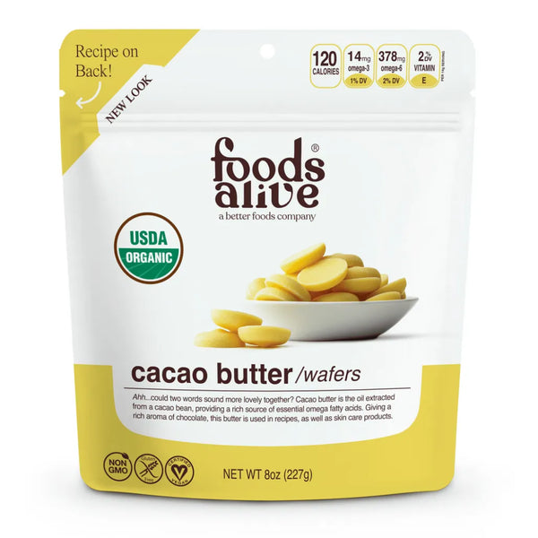 Cacao Butter Wafers Organic by Foods Alive 