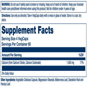 Calcium Citrate 1000mg Solaray