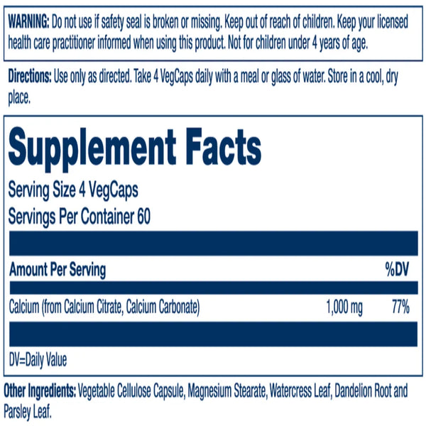 Calcium Citrate 1000mg Solaray