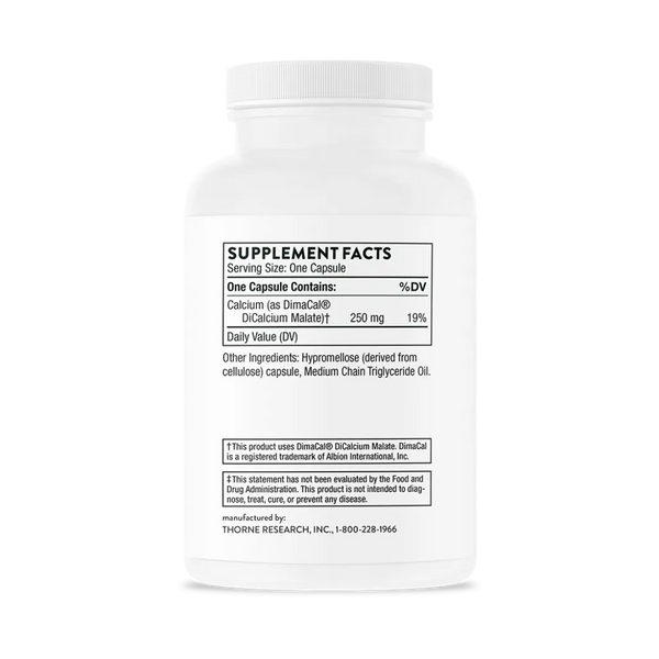 Thorne Calcium 120 vegcaps supplement facts