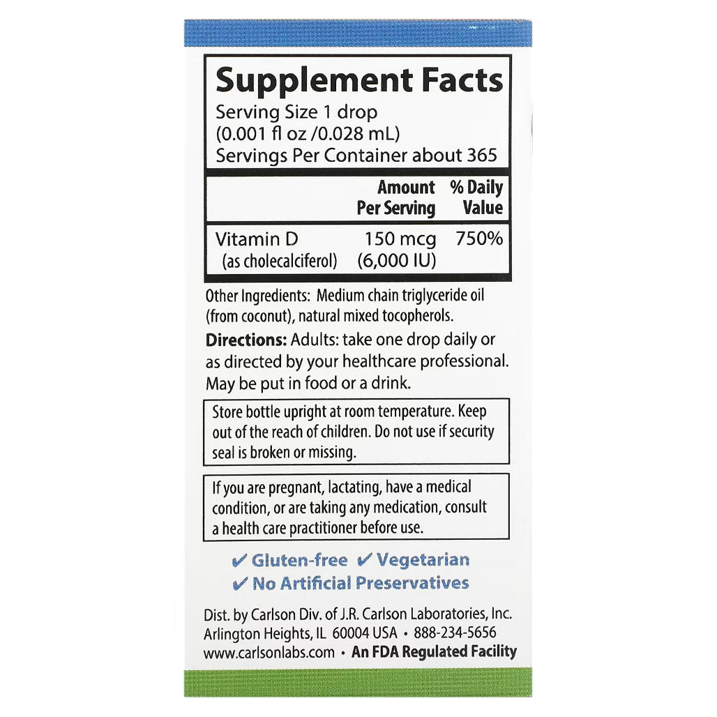 Super Daily D3 6000 IU Carlson Labs