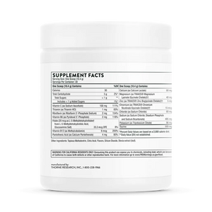 Thorne Catalyte Lemon Lime 11.01 oz supplement facts