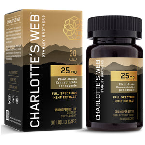 Charlotte's Web 25mg Liquid Capsules  - Supplement to support daily stress, healthy sleep cycles