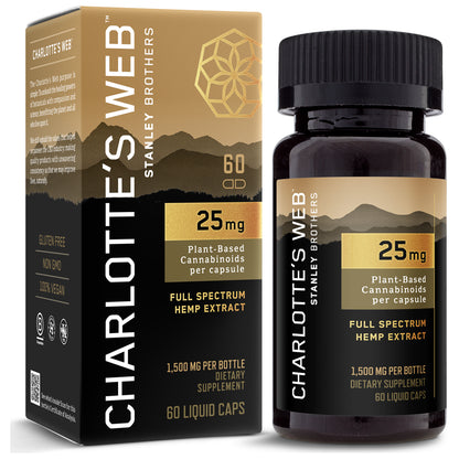 Charlotte's Web 25mg Liquid Capsules  - Supplement to support daily stress, healthy sleep cycles