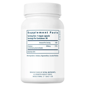 Ingredients of Chromium (polynicotinate) Dietary Supplement - Chromium 200mcg Per Serving