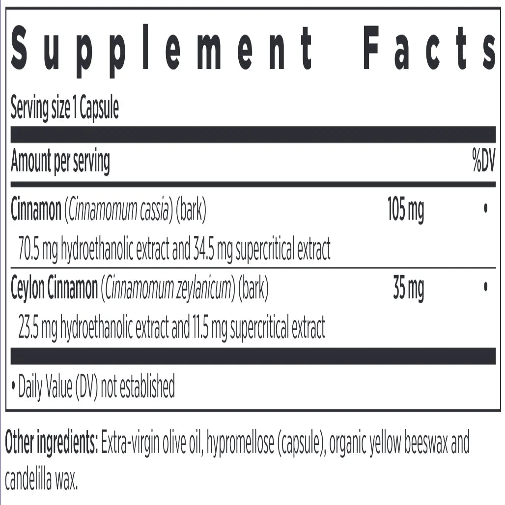 Ingredients of Cinnamon Force 30 liquid dietary supplement - cinnamon, extra-virgin olive oil