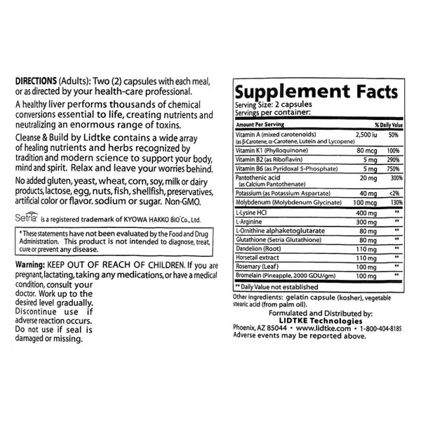 Cleanse and Build Blood/Liver Cleanser Lidtke Technologies