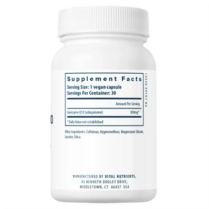 Vital Nutrients CoEnzyme Q10 300 mg Supplement Ingredients - CoEnzyme Q10600 mg