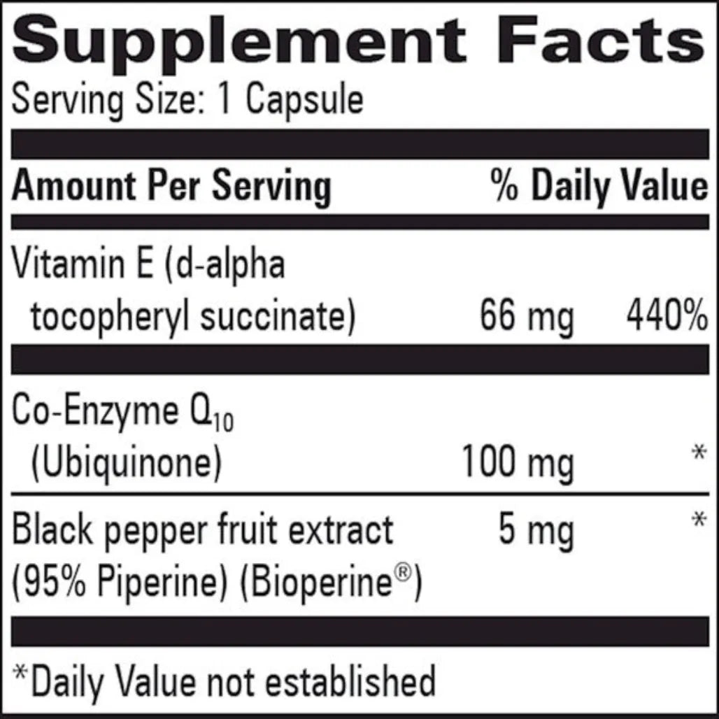 CoQ10 100mg Plus E Progressive Labs