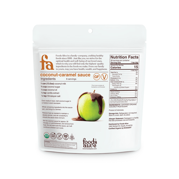 Coconut Sugar by Foods Alive at Nutriessential.com