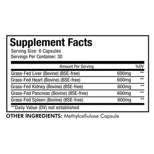 CodeAge Grass-fed Beef Organs - Help Support Muscle Mass