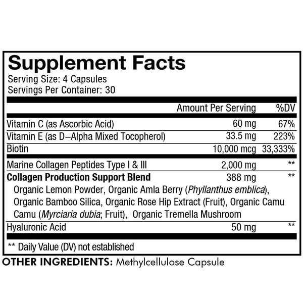 CodeAge Biotin Marine Collagen - Promote Healthy Skin, Hair and Nails