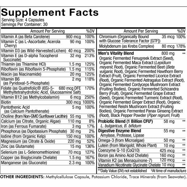 CodeAge Men's Fermented Multivitamin - Support Immune Function.